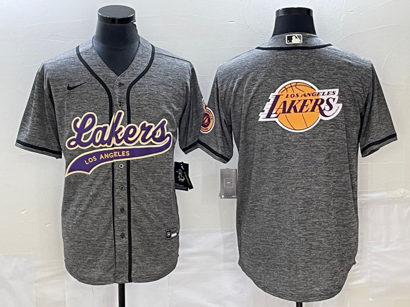Nike 2023 Men Los Angeles Lakers Blank Grey NBA Jersey style 5->los angeles lakers->NBA Jersey
